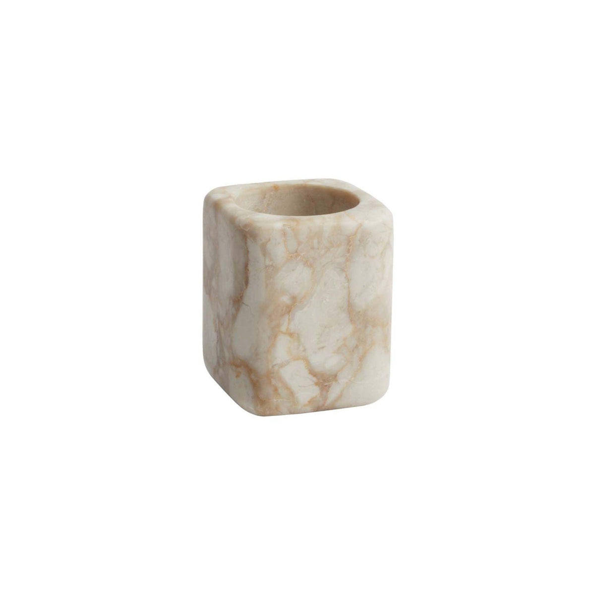 Aquanova Blake beker Desert 118 van beige natuursteen als tandenborstelhouder