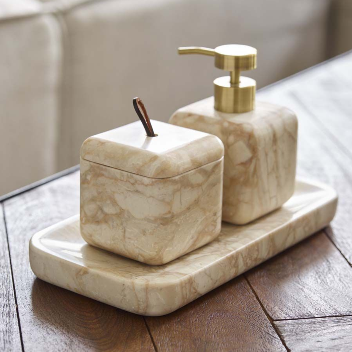 Aquanova Blake natuurstenen badkamertray Desert 118 voor badkameraccessoires